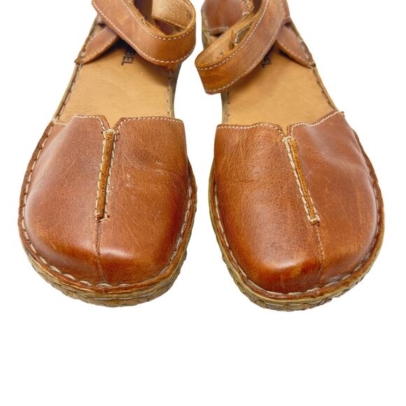 Josef Seibel Rosalie Leather Closed Toe Sandals Cognac Womens Size EU 40 US 9 - Picture 4 of 9